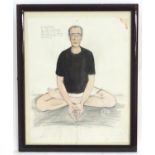 Sue Macartney-Snape (b. 1957), Austrailian School, Pencils, ink and watercolour, The Yoga Master,