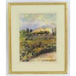 Josiane Abrial, XX-XXI, French School, Watercolour, La Chapelle de Saint Anne, St Tropez, A