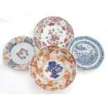 A quantity of oriental ceramics, to include an 18thC floral plate, an Imari bowl with panelled