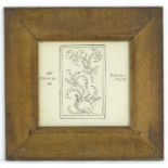 Manner of Walter Crane (1845-1915), Pen and ink on paper, A foliate emblem design titled An Emblem