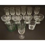 An assortment of 20thC glassware, comprising four sundae glasses (with ground pontil scars), two