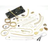 A quantity of assorted jewellery to include bangles, necklaces, bracelets etc. To include 9ct,