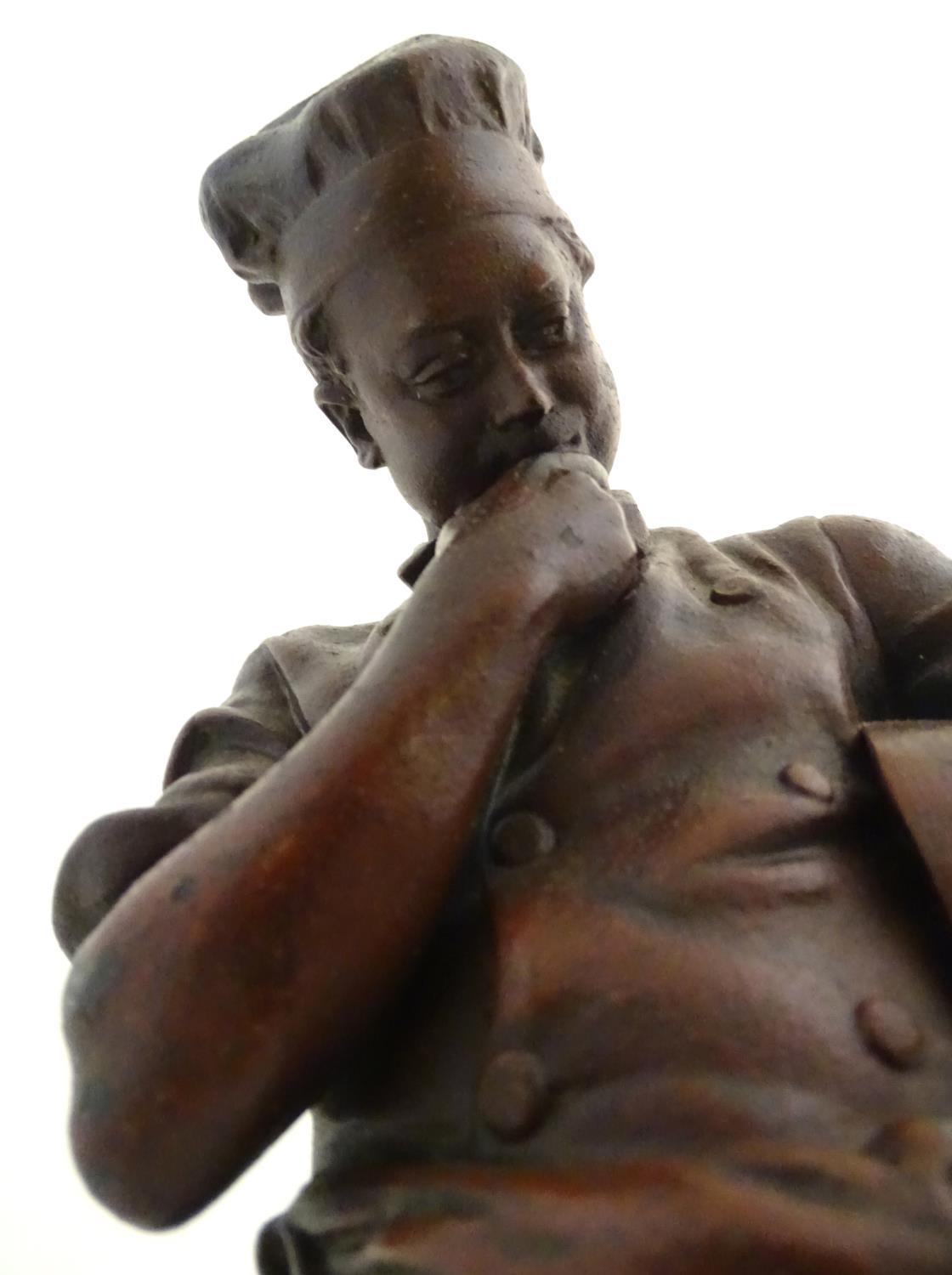 A cold painted spelter figure after Clément Léopold Steiner (1853-1899), The Chef, depicting a - Image 12 of 18