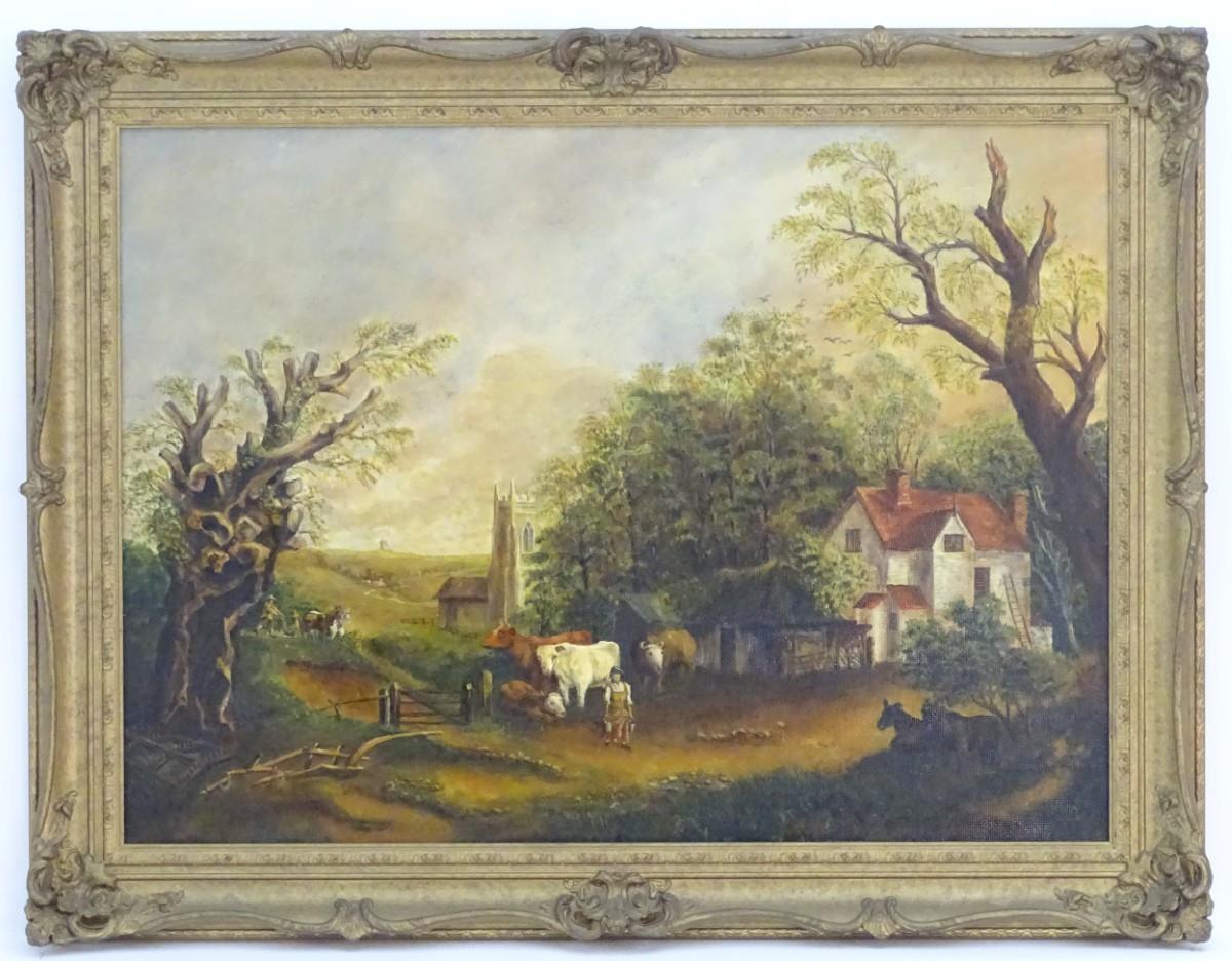 Arthur Reginald Andrews in the manner of John Constable (1776-1837), XX, Oil on board, A farmstead