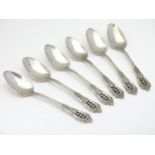 A set of six American Sterling silver spoons by R Wallace & Sons Mfg co. of Wallingford Connecticut.
