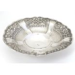 A Greek Sterling silver bowl with Floral decoration maker XEIPOE marked EPT XEIPOE 9" diameter (