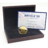 A boxed Westminster Collection gold proof coin, 'Article 50 Gold 1oz Commemorative' (to