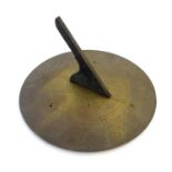 Garden & Architectural, Salvage: a cast brass sundial inscribed with compass, hours, and foliate