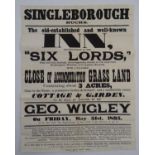 Buckinghamshire local interest: a Victorian auction advertising poster, 'Singleborough - the old-