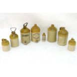 Kitchenalia: a collection of early-20thC stoneware flagons, variously marked Benskins Ales &