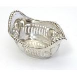 A silver bon bon dish hallmarked Birmingham 1905 maker Charles S Green & Co Ltd, 3 1/4" wide