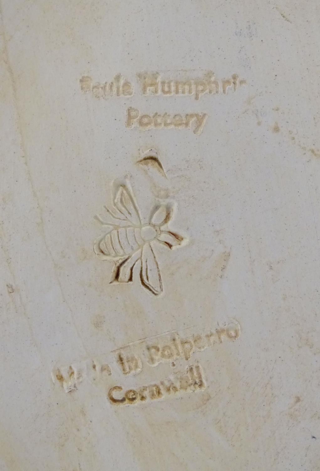 A Paula Humphries studio pottery model of a horse on an oval base. Marked under with impressed bee - Image 9 of 9