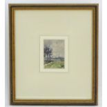 Initialled J. D. W., XIX, Watercolour, A country landscape scene depicting a figure and a dog