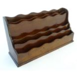 A 19thC mahogany waterfall letter / stationary rack comprising eight sections. Approx. 8'' high x