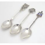 A set of 3 various silver souvenir spoons for Belfast, Shrewsbury, Windermere (3) 5" long Please