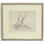 Attrib. J. B. Ladbrooke (1803-1879), Pencil on paper, English Marine School, A seascape scene with