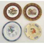 A quantity of assorted plates, two Booths plates in the pattern Netherland, three with floral