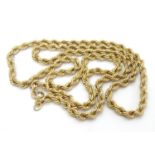 A 9ct gold necklace of rope twist form approx 24" long (approx 7g) Please Note - we do not make