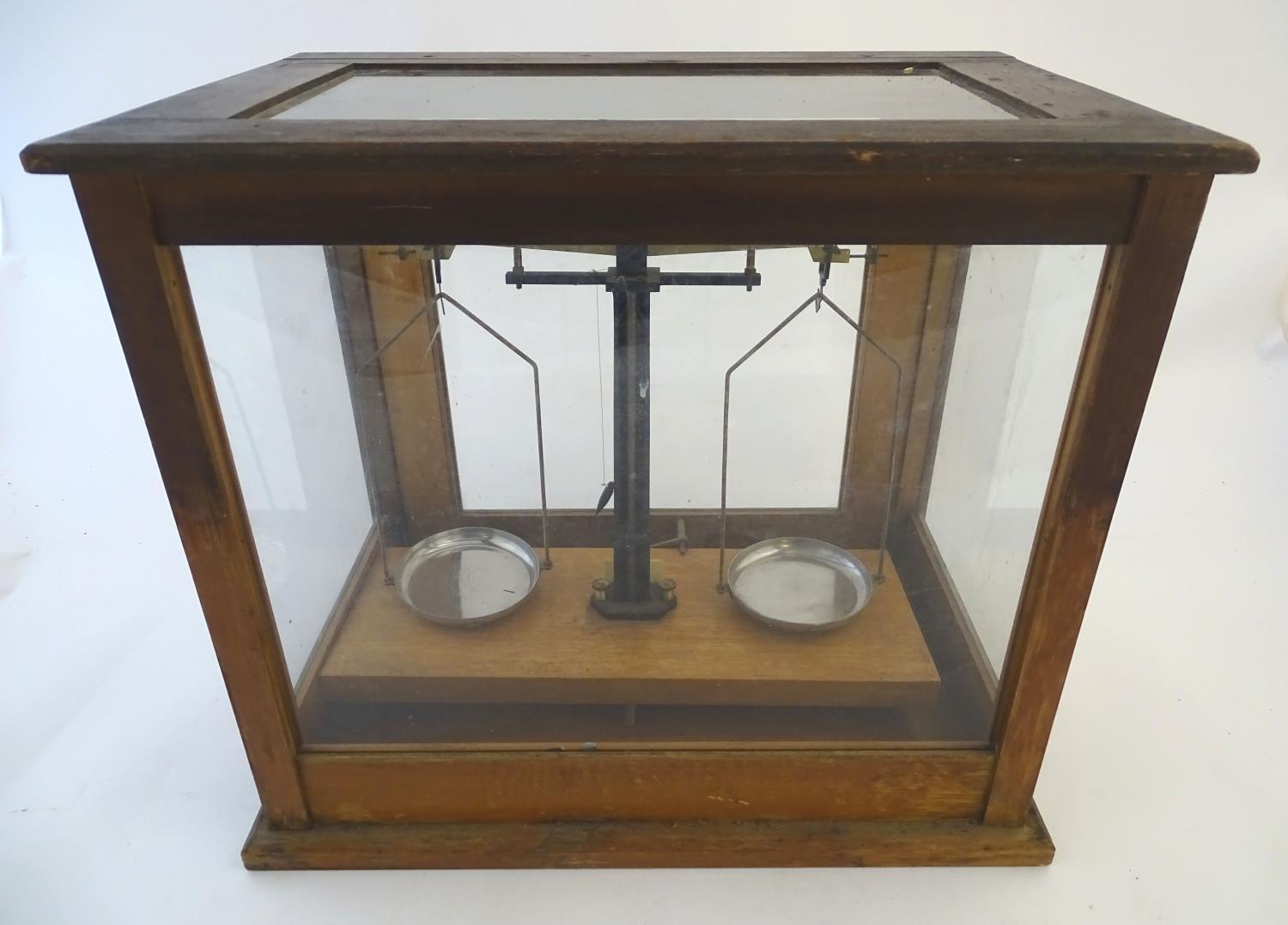 A set of vintage laboratory balance scales by W&J George (Birmingham) and FE Becker & Co (London), - Image 2 of 8