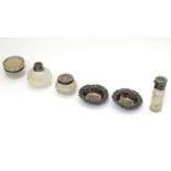 A quantity of assorted items, to include two silver salts with embossed decoration, hallmarked