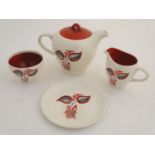 A quantity of vintage retro Wade tea wares, to include teapot, milk jug, sugar bowl, various cups,