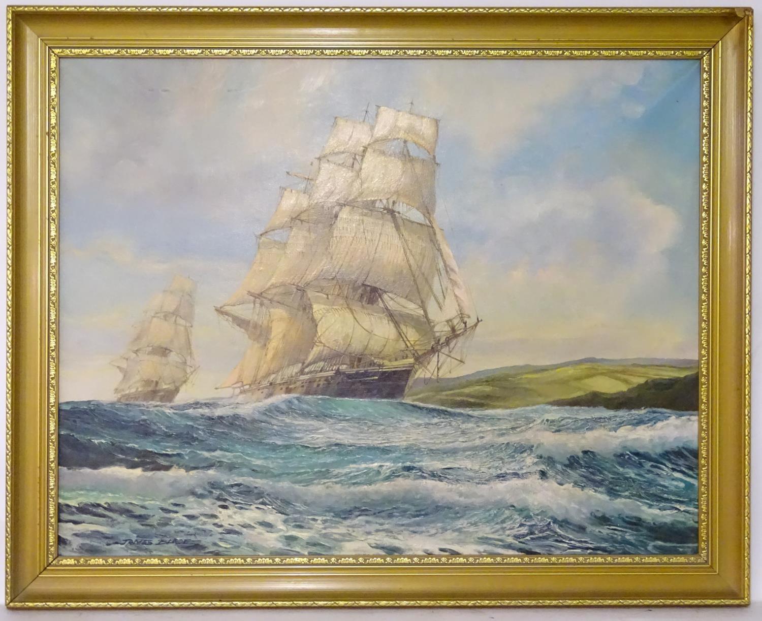 James Blade, XX, Marine School, Oil on canvas, The Corvettes, HMS Active the and HMS Bacchan. Two