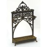 Garden & Architectural, Salvage: a Victorian Aesthetic Movement cast iron stick stand, designed by