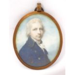 Manner of Richard Cosway (1742-1821), A 19thC English School oval watercolour and bodycolour