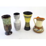 Vintage Retro, Mid-Century: an assortment of ceramics, comprising: a drip-glazed vase by Bay, West