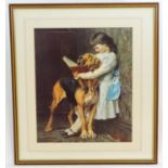 After Briton Riviere (1840-1920), A Pears print, Compulsory Education, An interior scene depicting a