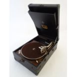 An early-20thC portable gramophone by The Gramaphone Company Ltd for His Master's Voice, cased,