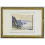 Indistinctly signed A. B. Caves, XIX, English School, Watercolour, A coastal scene with sheep