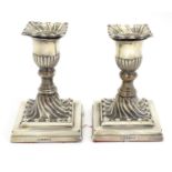 A pair of Victorian silver candlesticks Hallmarked Sheffield 1876 maker Hawksworth, Eyre & Co (James