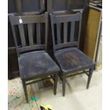 A pair of c.1900 slat back chairs Please Note - we do not make reference to the condition of lots