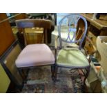 Two late 19thC / early 20thC chairs Please Note - we do not make reference to the condition of