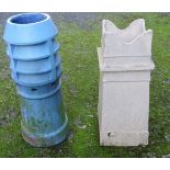 Garden & Architectural: two Victorian terracotta chimney pots, comprising a Ringed Louvre and a