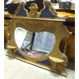 A stripped and painted Edwardian overmantle mirror Please Note - we do not make reference to the