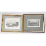 2 polychrome prints depicting Buckingham and The Dundas Aqueduct, Claveston, near Bath Please Note -