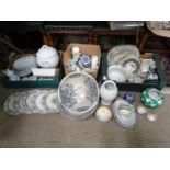 Large assortment of ceramics to include Wedgewood plates, Royal Worcester Evesham pattern dishes etc