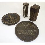 Old Chocolate/advertising tins: Four various tins to include two tall boxes decorated with