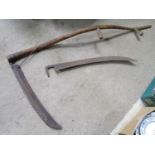 Agricultural bygone : Scythe and blade Please Note - we do not make reference to the condition of