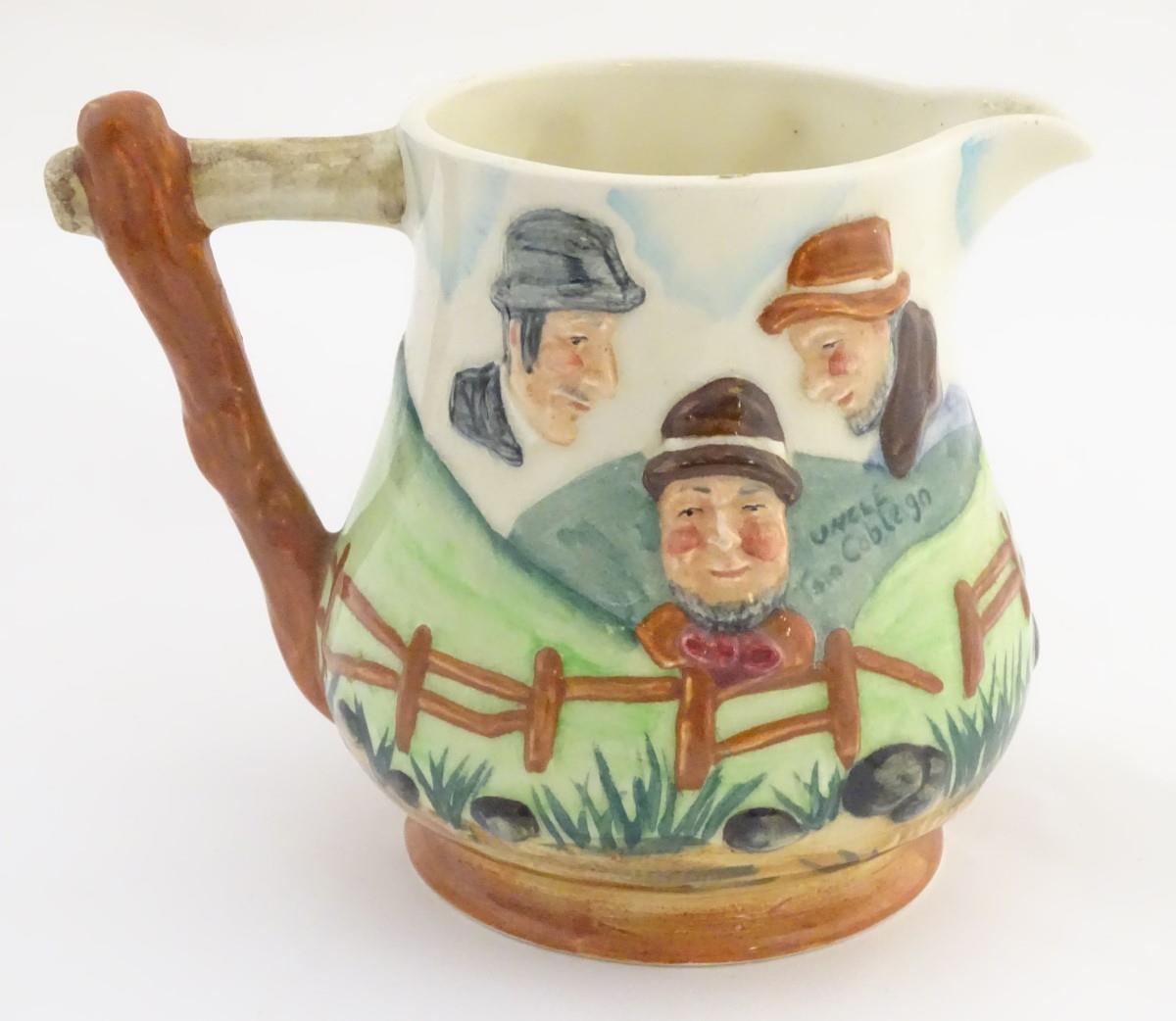 Hunting: A Sandland Ware jug, titled Uncle Tom Cobleigh and All. Decorated with an English landscape - Image 4 of 6