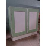 Painted 2-door cupboard Please Note - we do not make reference to the condition of lots within