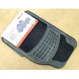 Motoring- A four piece rubber car mat set with carpet insets Please Note - we do not make