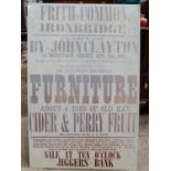 Frith Common Iron bridge auction sign / poster ( Auction by John Clayton) Please Note - we do not