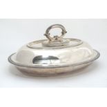 Silver plated entree dish Please Note - we do not make reference to the condition of lots within
