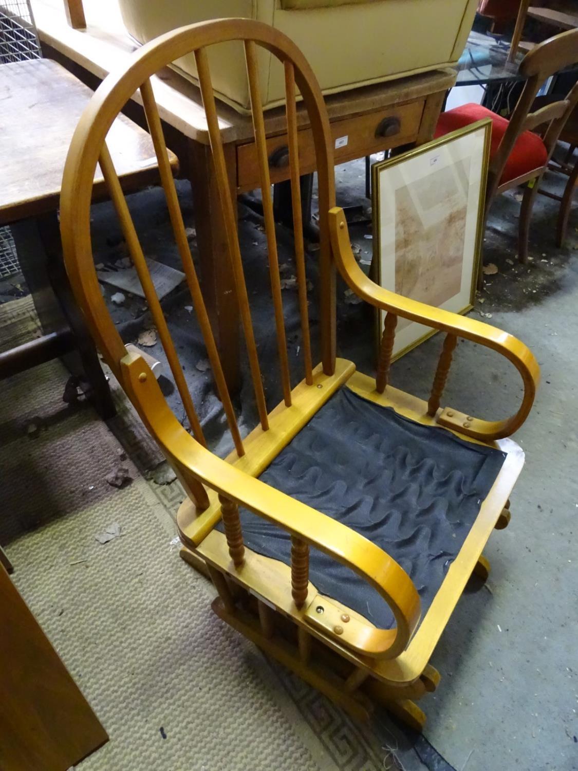 A late 20thC rocking chair Please Note - we do not make reference to the condition of lots within - Image 3 of 4