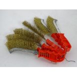 Six wire brushes with plastic handles (6) Please Note - we do not make reference to the condition of