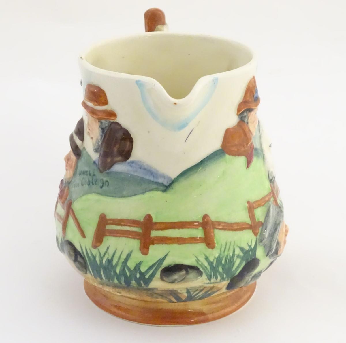 Hunting: A Sandland Ware jug, titled Uncle Tom Cobleigh and All. Decorated with an English landscape - Image 3 of 6