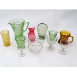 A quantity of assorted late 19thC and 20thC coloured glass ware Please Note - we do not make